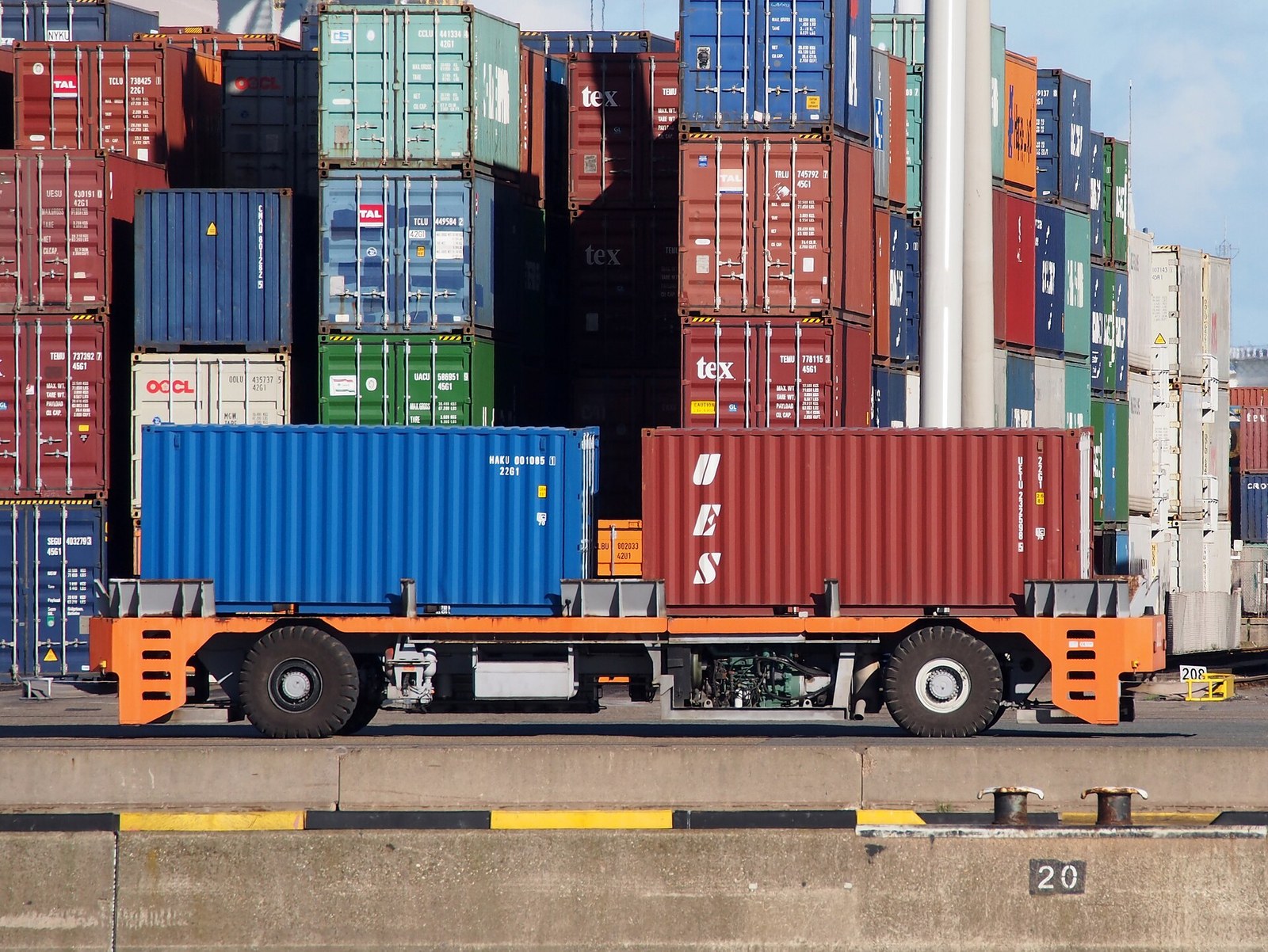 Automated container movers at the Port of Rotterdam