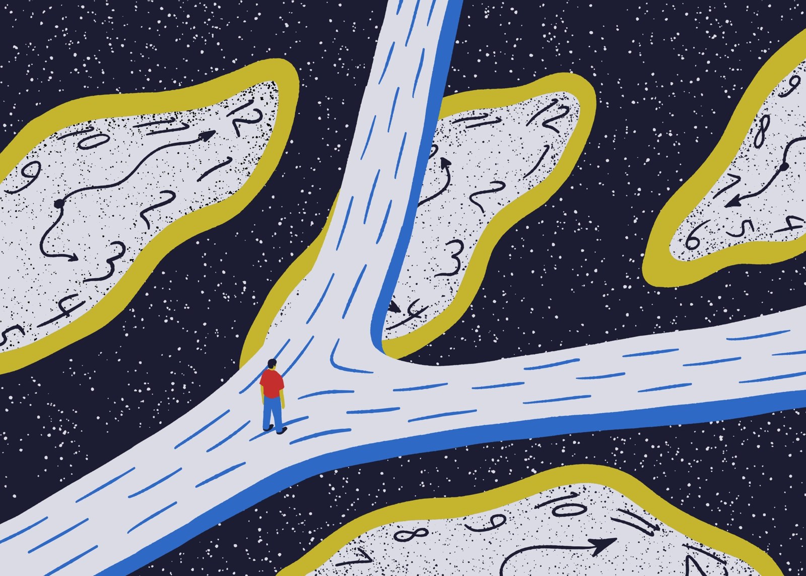 Illustration of paths and time